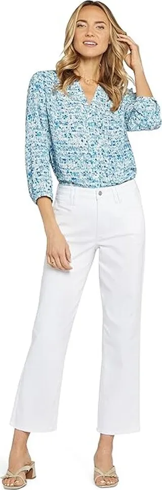 NYDJ Relaxed Straight Ankle Square Pockets in Optic White (Optic White) Women's Jeans