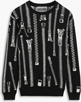 Jacquard-knit wool sweater