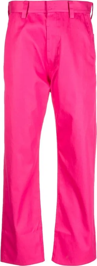 Straight-Leg Cropped Cotton Trousers