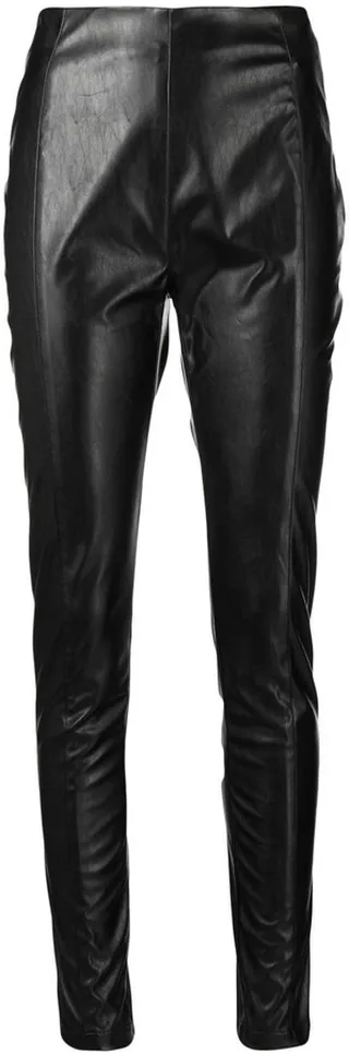 High-Waist Coated Skinny Trousers