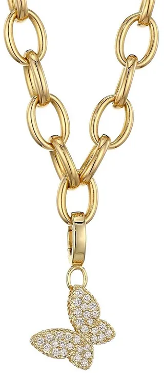Princess Charms 18K Yellow Gold & Diamond Butterfly Charm
