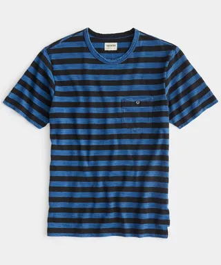 Wide Stripe Indigo Pocket Tee