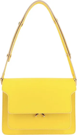 Yellow Trunk Medium Bag In Shiny Leather