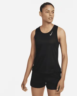 Nike Women's Dri-FIT Race Running Singlet in Black