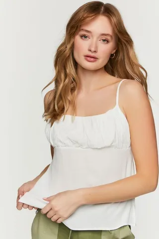 Shirred-Bust Flowy Cami
