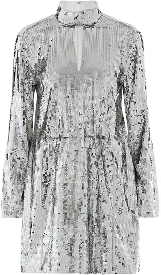 Avril sequined cotton-twill dress