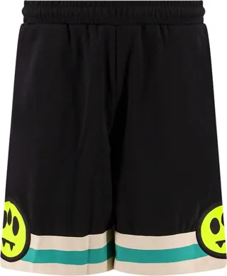 Nylon bermuda shortd with logo patch