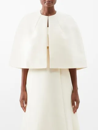 Cotton-blend Voile Cape