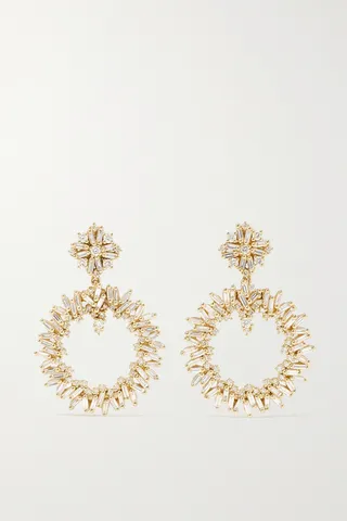 Suzanne Kalan - 18-karat Gold Diamond Earrings - One size