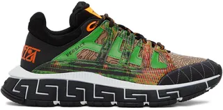 Versace Green & Orange Trigreca Low-Top Sneakers