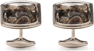Turritella Agate gemstone cufflinks