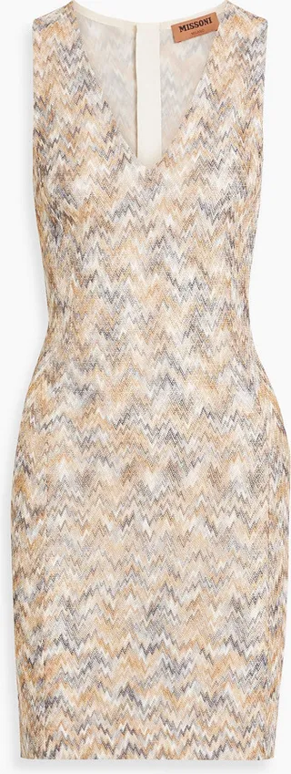 Crochet-knit mini dress