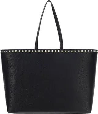 Valentino Garavani Rockstud Logo Printed Tote Bag