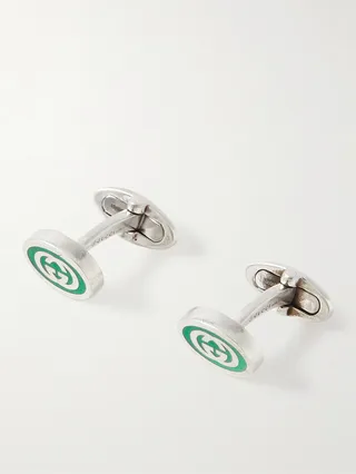 Silver and Enamel Cufflinks
