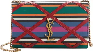 Medium Kate Striped Grosgrain Shoulder Bag