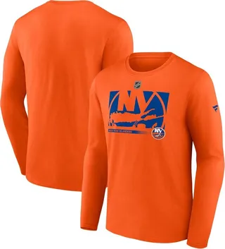 Men's Fanatics Branded Orange New York Islanders Authentic Pro Core Collection Secondary Long Sleeve T-shirt