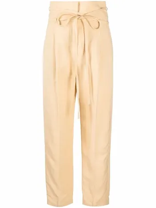 Tied-Waist High-Waisted Trousers