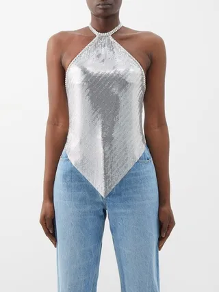 Backless Chainmail Halterneck Top