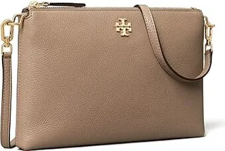 Tory Burch Kira Pebbled Wallet Crossbody (Gray Heron) Handbags