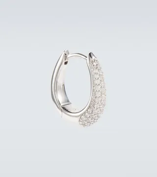 Liz embellished sterling silver hoops