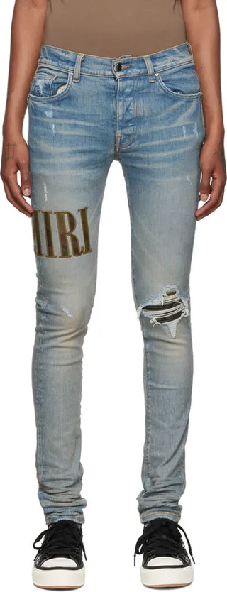 AMIRI Blue Core Applique Jeans