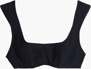 Tropical stretch-piquè bikini top