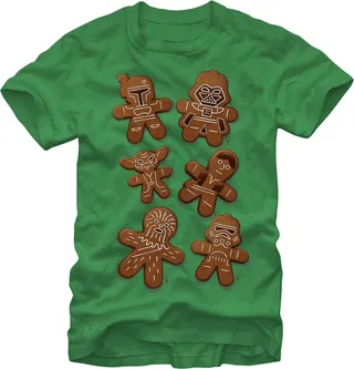 Men's Star Wars Christmas Gingerbread Cookies T-Shirt - Kelly Green - X Large