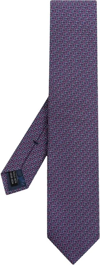 Gancini-print silk tie