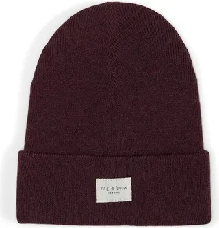 rag & bone Addison Beanie (Burgundy) Beanies