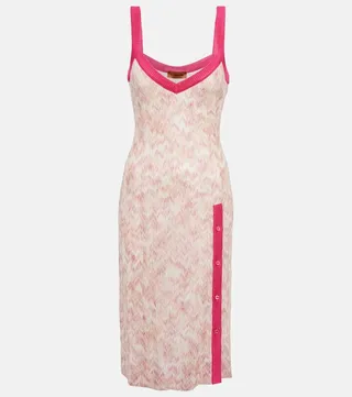 Zig-zag knit midi dress