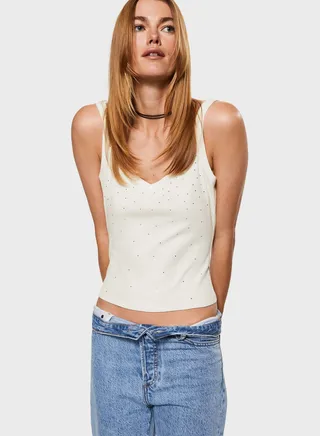 Printed V-Neck Tank Top