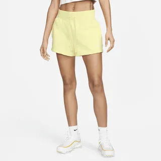Women's Nike Sportswear Phoenix Fleece High-Waisted Shorts in Yellow