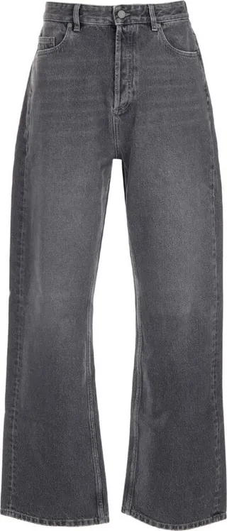 Valentino Logo Patch Wide Leg Jeans