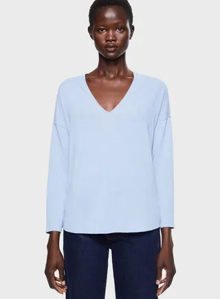 V-Neck Knitted T-Shirt