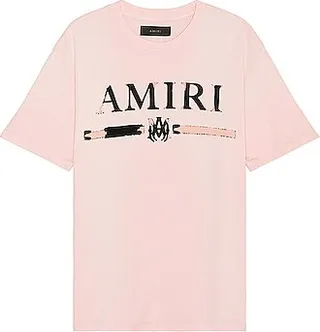 Amiri Ma Bar Applique Tee in Pink