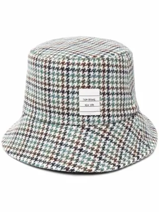 Houndstooth Name Tag Appliqué Bucket Hat