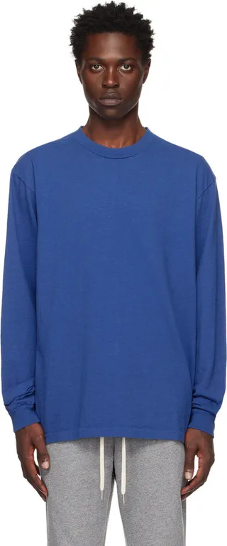 John Elliott Blue University Long Sleeve T-Shirt