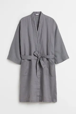Washed Linen Bathrobe