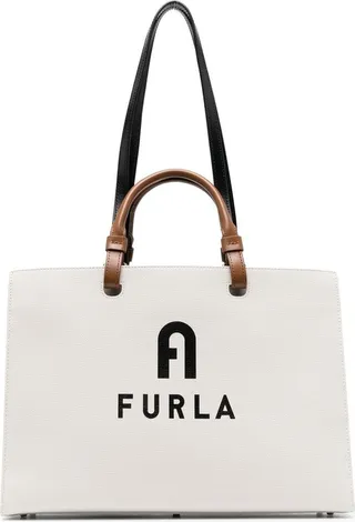 Logo-Print Leather Tote