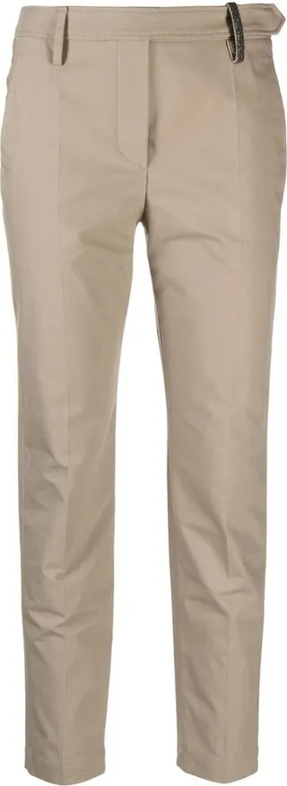 Cropped Slim-Cut Trousers