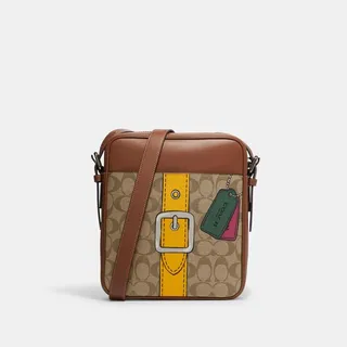 Hudson Crossbody 21 In Signature Canvas With Trompe L'oeil Print