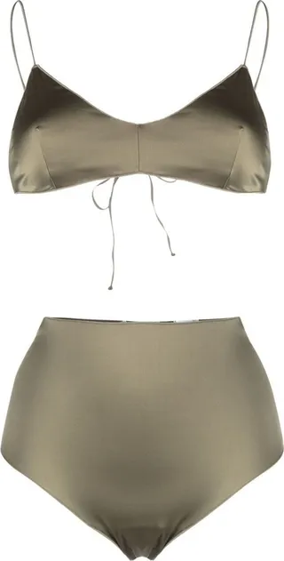 Satin-Finish Two-Piece Bikini Set