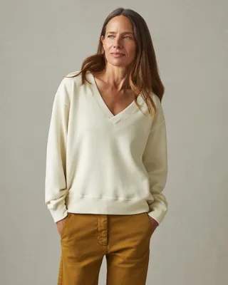 Cotton V-Neck Sweater - Cornsilk