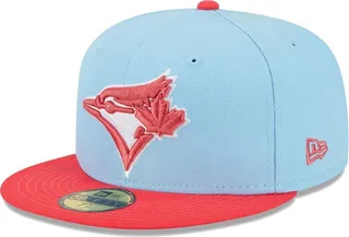 Men's New Era Light Blue and Red Toronto Blue Jays Spring Color Two-Tone 59FIFTY Fitted Hat