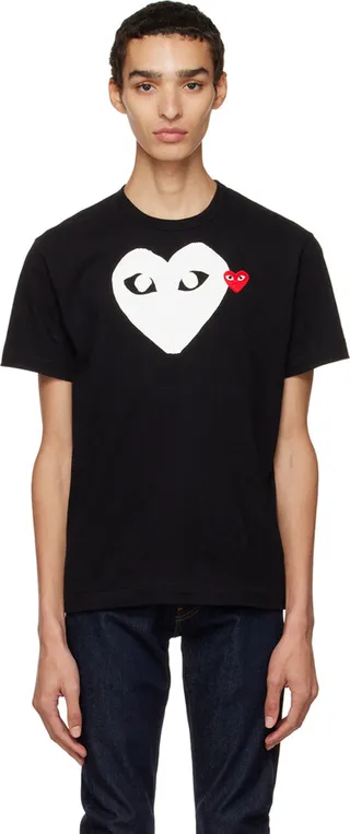 Comme des Garçons Play Black Heart Print T-Shirt