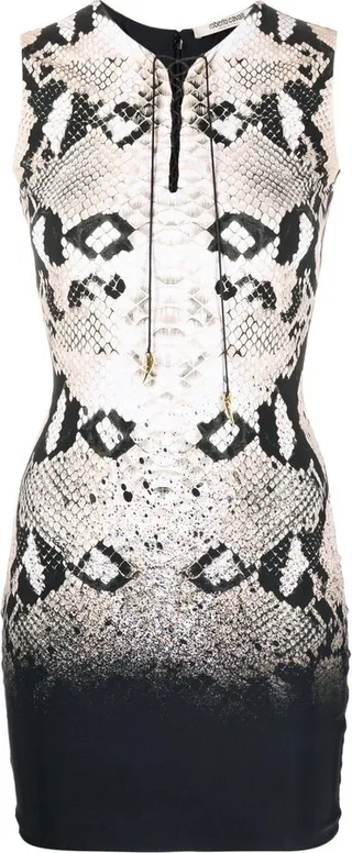 Snakeskin Leopard-Print Fitted Dress