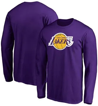 Men's Purple Los Angeles Lakers Team Primary Logo Long Sleeve T-shirt