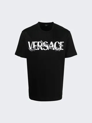 Barocco Silhouette Logo T-shirt Black