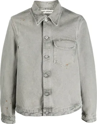Grey Button-Up Denim Jacket