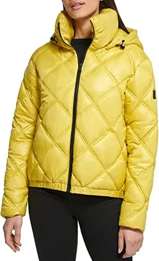 Kenneth Cole Women's Short Hooded Zip Puffer